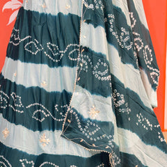 Chinon Shibori Bandhej Lehenga