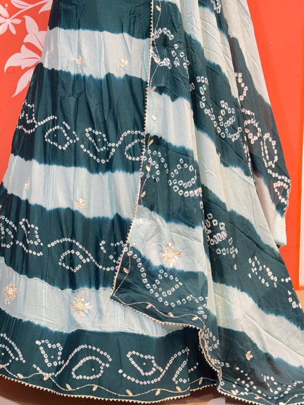 Chinon Shibori Bandhej Lehenga