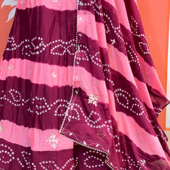 Chinon Shibori Bandhej Lehenga