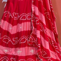 Chinon Shibori Bandhej Lehenga