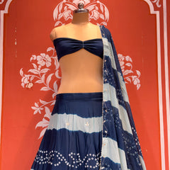 Chinon Shibori Bandhej Lehenga