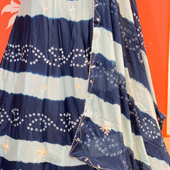 Chinon Shibori Bandhej Lehenga