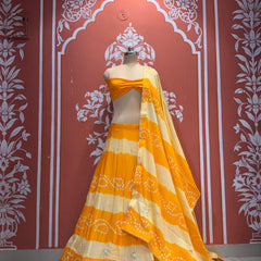Chinon Shibori Bandhej Lehenga
