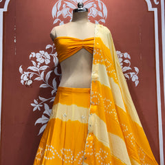 Chinon Shibori Bandhej Lehenga