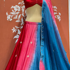 Chinon Shibori Handwork Lehenga