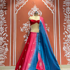 Chinon Shibori Handwork Lehenga