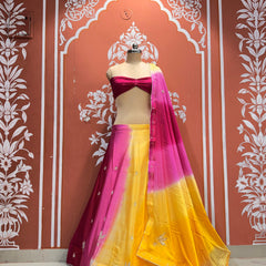 Chinon Shibori Handwork Lehenga