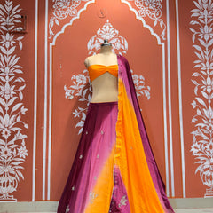 Chinon Shibori Handwork Lehenga