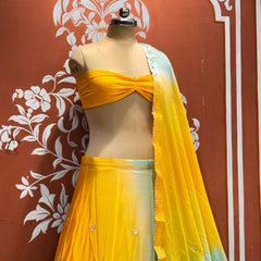 Chinon Shibori Handwork Lehenga