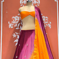 Chinon Shibori Handwork Lehenga