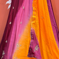Chinon Shibori Handwork Lehenga