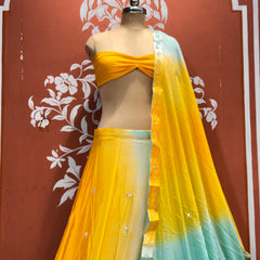 Chinon Shibori Handwork Lehenga