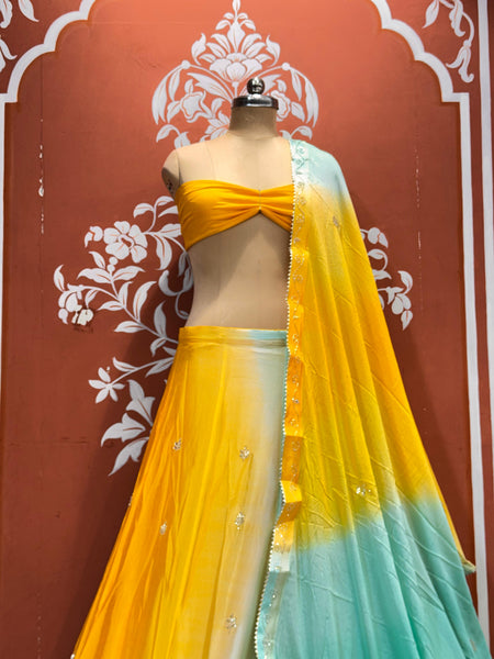 Chinon Shibori Handwork Lehenga
