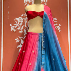Chinon Shibori Handwork Lehenga