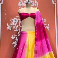 Chinon Shibori Handwork Lehenga