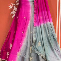 Chinon Shibori Handwork Lehenga