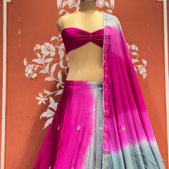 Chinon Shibori Handwork Lehenga