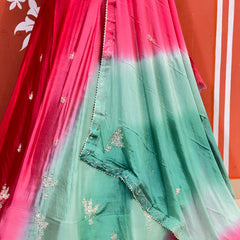 Chinon Shibori Handwork Lehenga