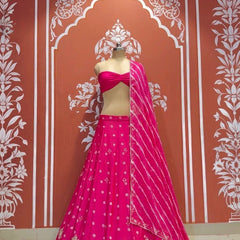 Chinon Leheriya Bandhej Lehenga