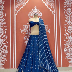 Chinon Leheriya Bandhej Lehenga