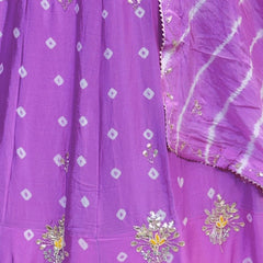 Chinon Leheriya Bandhej Lehenga