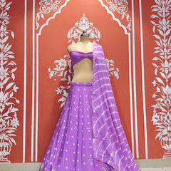 Chinon Leheriya Bandhej Lehenga