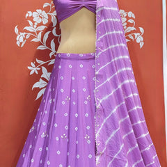 Chinon Leheriya Bandhej Lehenga