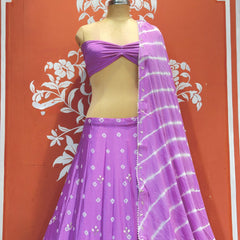 Chinon Leheriya Bandhej Lehenga