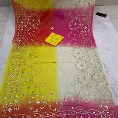 Half Pure Shiffon Designer Gotta Work Saree
