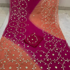 Half Pure Shiffon Designer Gotta Work Saree