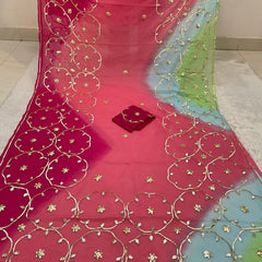 Half Pure Shiffon Designer Gotta Work Saree