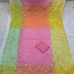 Half Pure Shiffon Designer Gotta Work Saree