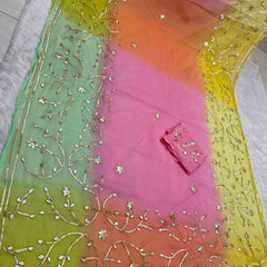 Half Pure Shiffon Designer Gotta Work Saree