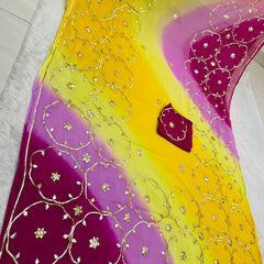 Half Pure Shiffon Designer Gotta Work Saree