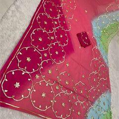 Half Pure Shiffon Designer Gotta Work Saree