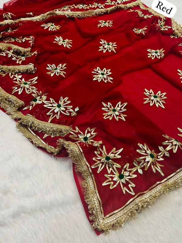 Royal Jorjet Multi Colour Gotta Work Saree