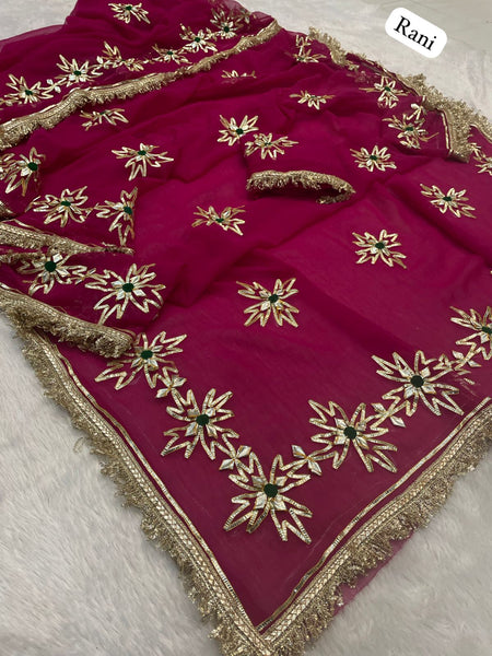 Royal Jorjet Multi Colour Gotta Work Saree