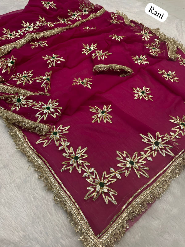 Royal Jorjet Multi Colour Gotta Work Saree