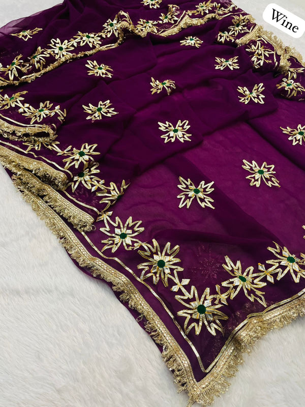 Royal Jorjet Multi Colour Gotta Work Saree