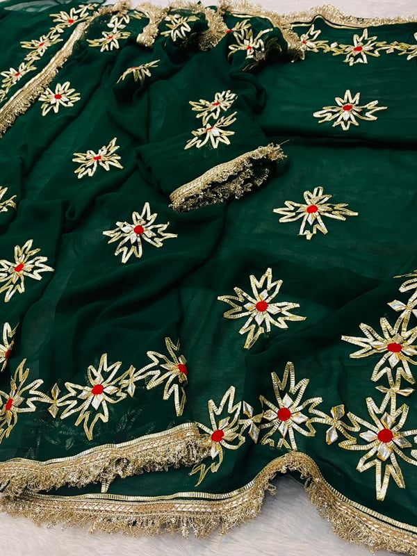 Royal Jorjet Multi Colour Gotta Work Saree
