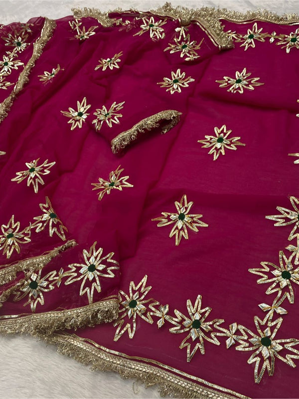 Royal Jorjet Multi Colour Gotta Work Saree