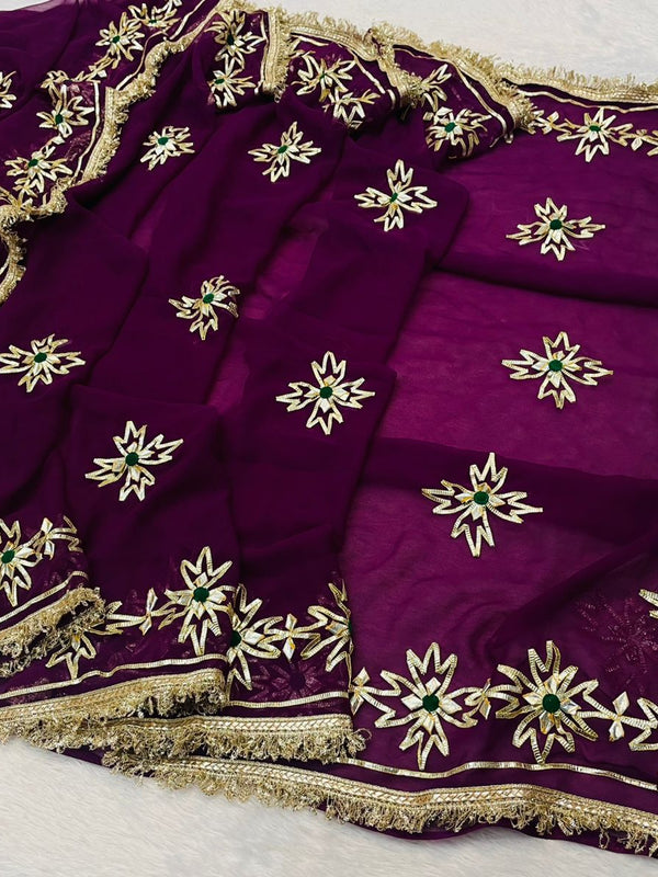 Royal Jorjet Multi Colour Gotta Work Saree