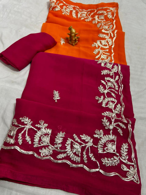 Half Pure Shiffon Saree