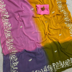 Half Pure Shiffon Saree