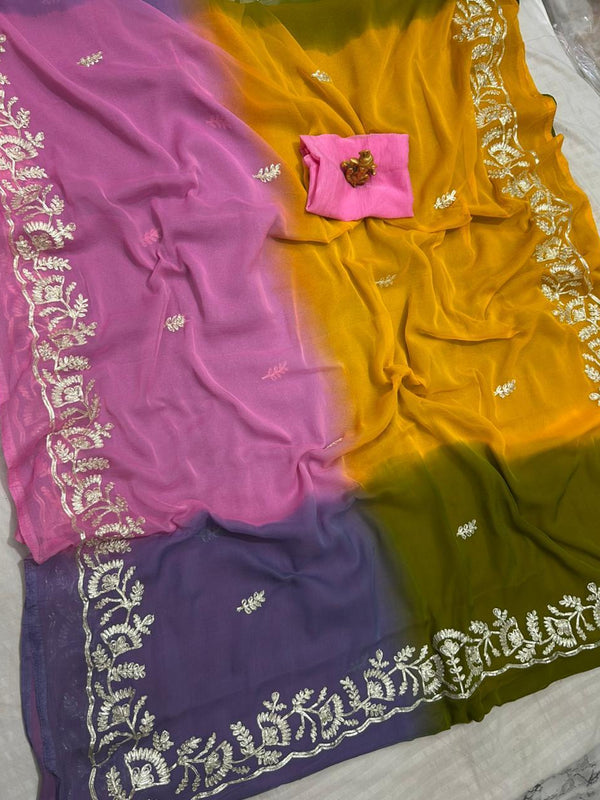 Half Pure Shiffon Saree