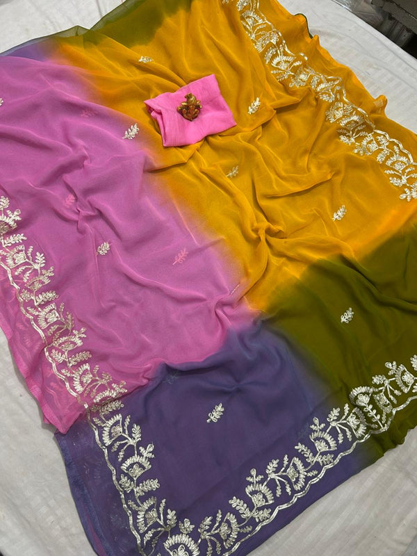 Half Pure Shiffon Saree