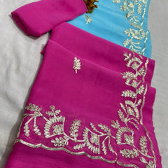 Half Pure Shiffon Saree