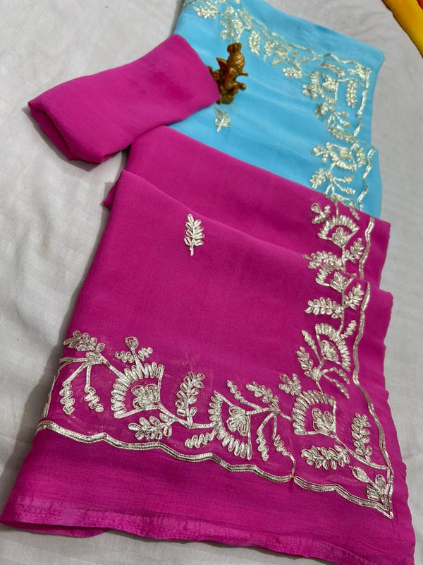 Half Pure Shiffon Saree
