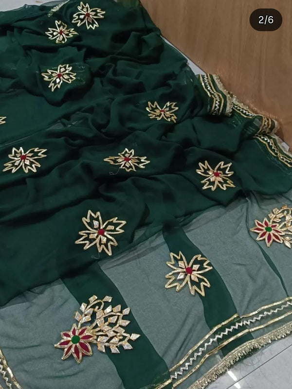 Traditional Rajasthani Gotta Work Saree