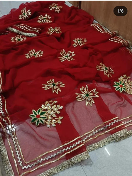 Traditional Rajasthani Gotta Work Saree